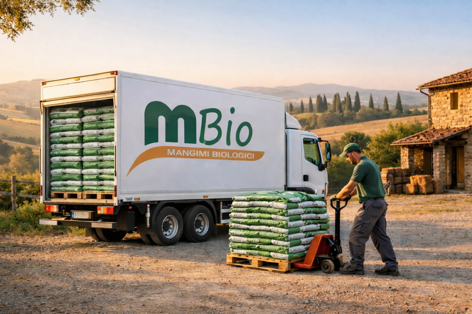 Consegna mangimi biologici MBio - logistica per allevamenti professionali